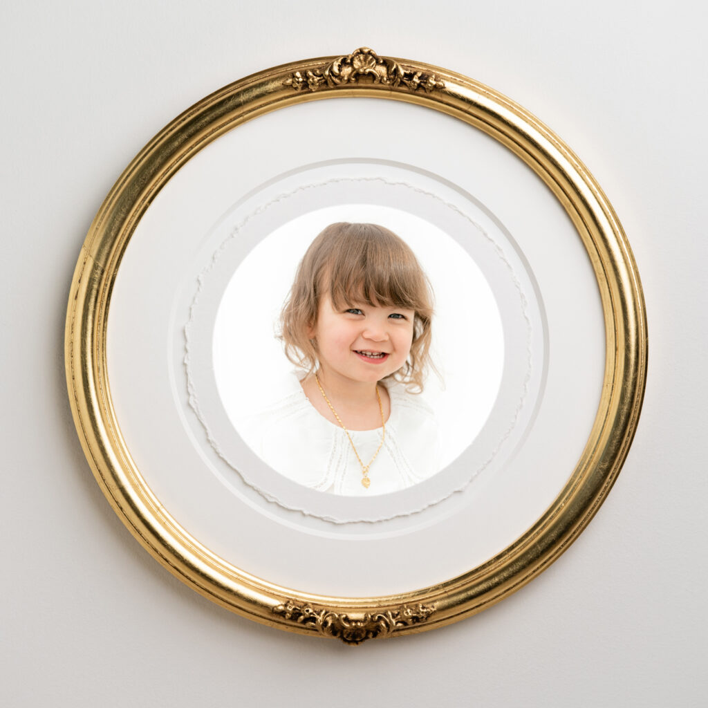 Circular Gold Leaf Frame with Deckled Edge
