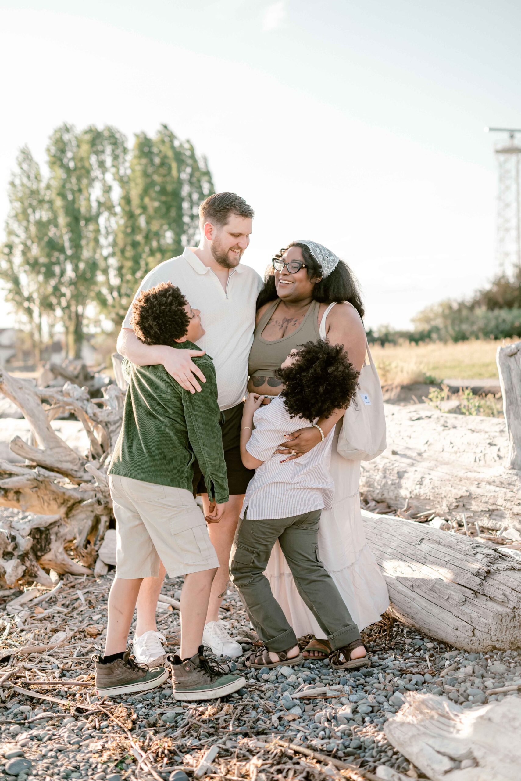 family photoshoot at Discovery Park Beach