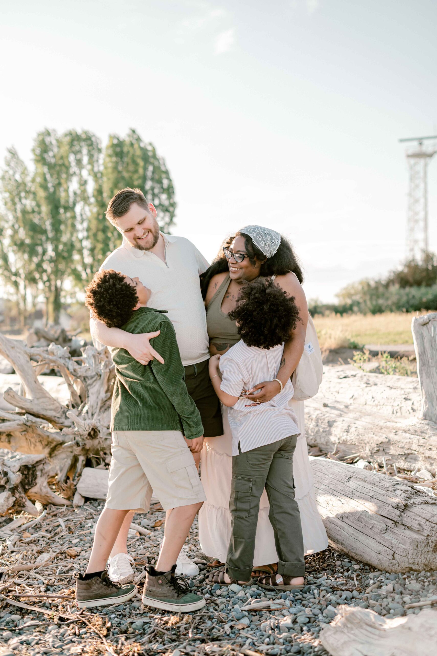 family photoshoot at Discovery Park Beach