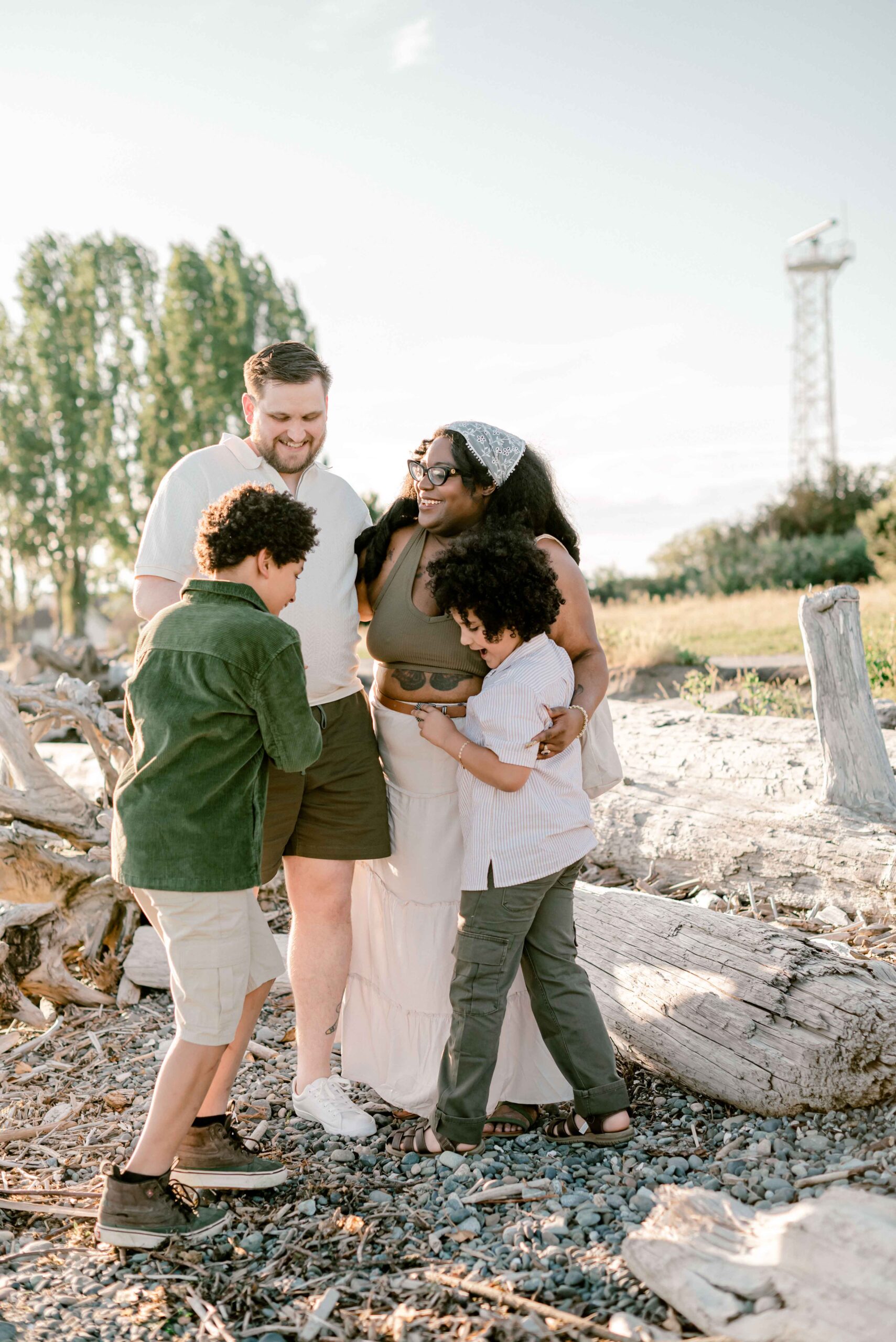 family photoshoot at Discovery Park Beach