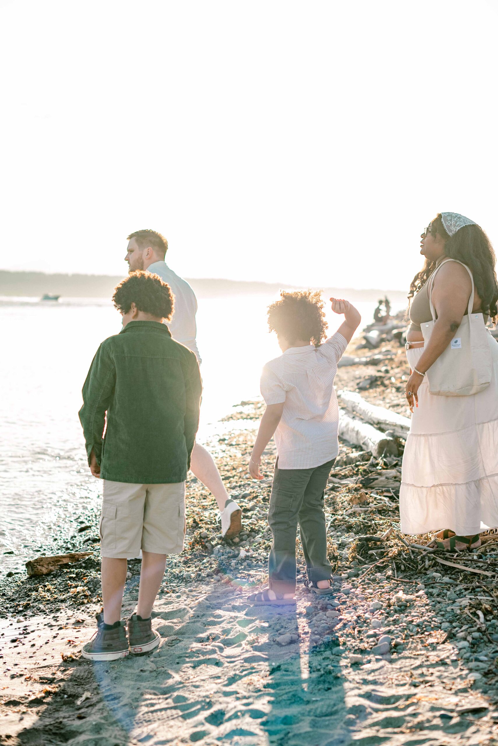 family photoshoot at Discovery Park Beach